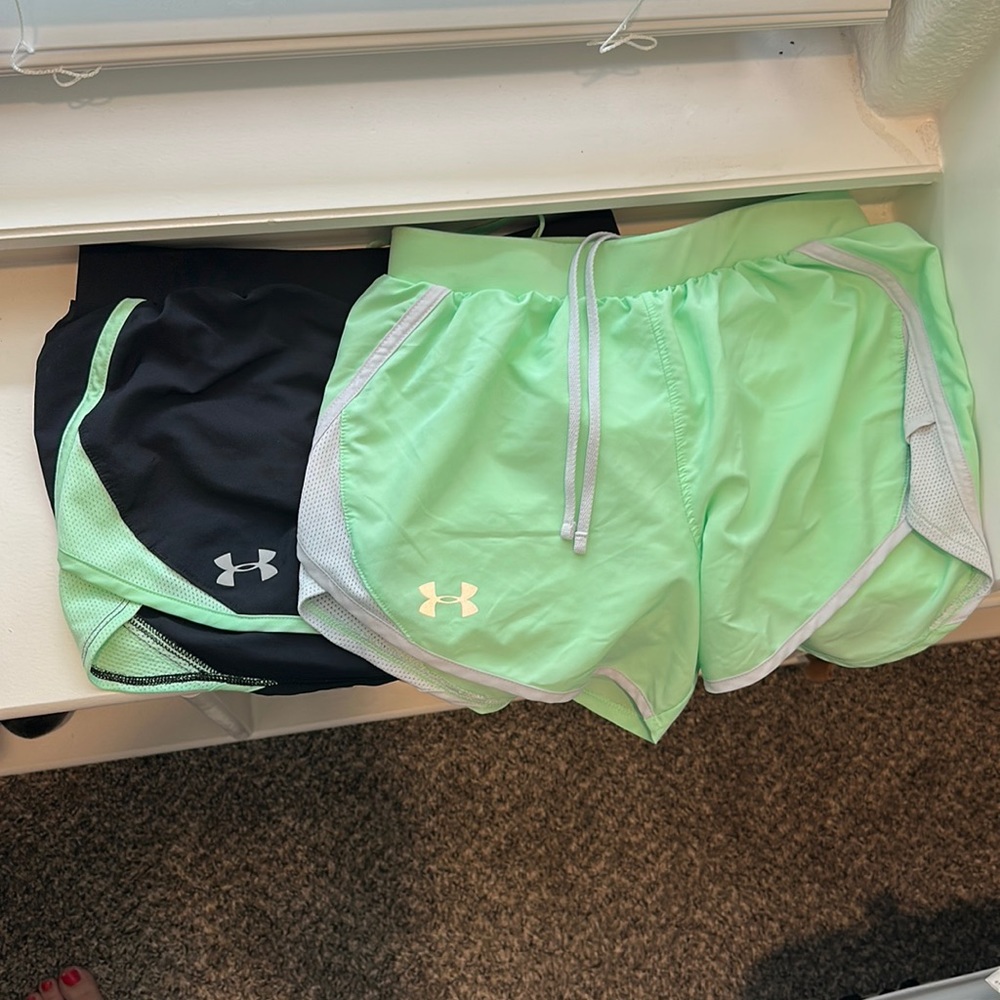 Two pairs Under Armour loose fit XS shorts